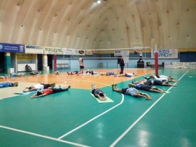 Un allenamento della squadra maschile