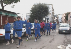 L'allenamento del Fasano nelle strade cittadine