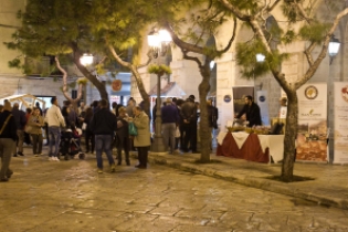 La folla attratta dagli stand allestiti sotto i Portici delle Teresiane