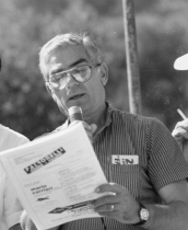 Pepino De Leonardis nelle vesti di speaker della Fasano-Selva che lo aveva reso familiare a tutti