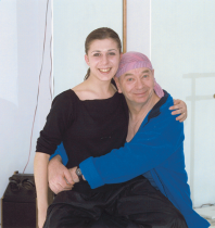 Rosita Montanaro, 22 anni, insieme al grande coreografo Lindsay Kemp, uno dei suoi maestri
