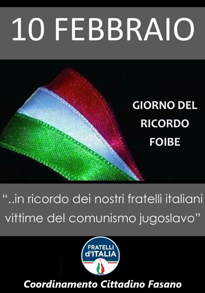 Giorno del Ricordo Foibe Giorno del Ricordo Foibe - Osservatorio Fasano