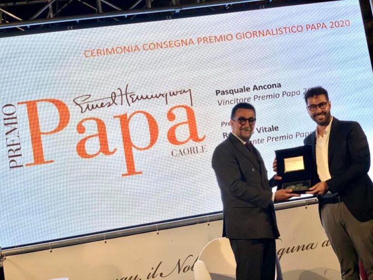 Pasquale Ancona vince il Premio Papa Ernest Hemingway - Osservatorio Fasano