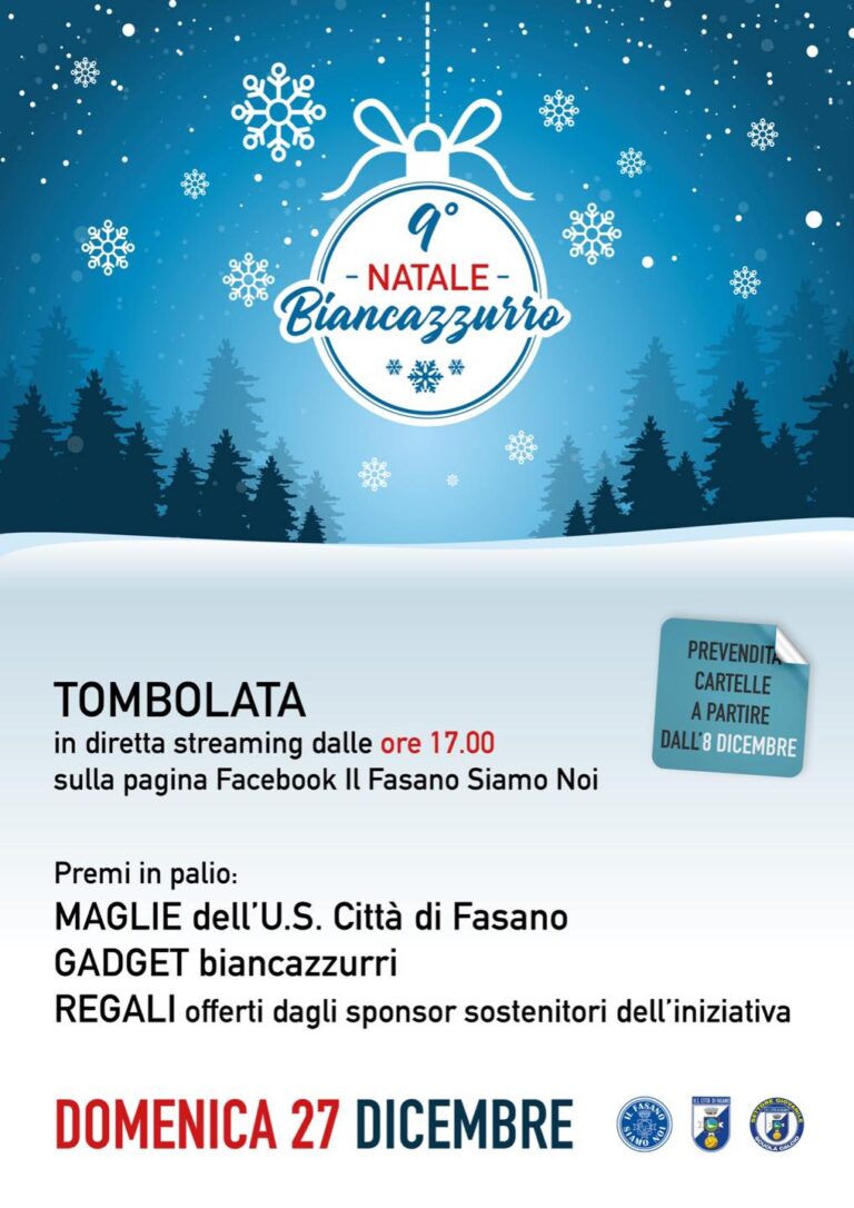 Pronta la 9ª edizione del Natale Biancazzurro Pronta la 9ª edizione del Natale Biancazzurro - Osservatorio Fasano