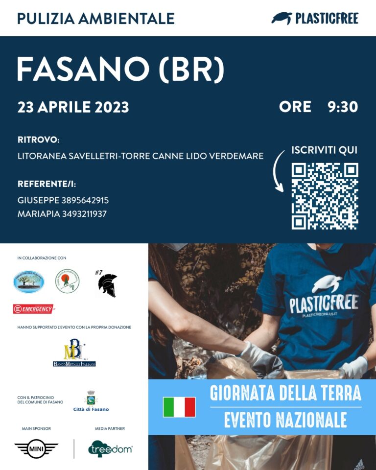 Giornata della Terra: Plastic Free Onlus domenica in azione a tutela dell’ambiente - Osservatorio Fasano