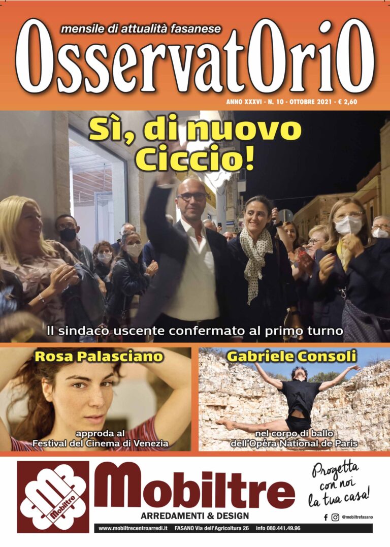 È in edicola il numero di Ottobre di Osservatorio - Osservatorio Fasano