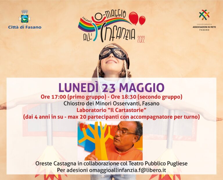 Oggi Oreste Castagna al Chiostro dei minori Osservanti Oggi Oreste Castagna al Chiostro dei minori Osservanti - Osservatorio Fasano
