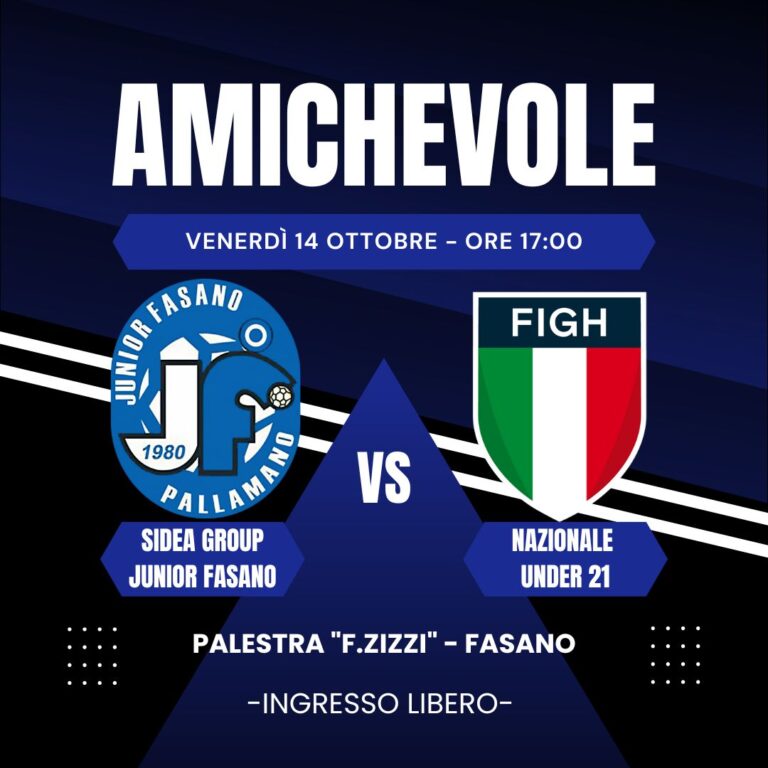 Test amichevole con la Nazionale Under 21 per la Sidea Group Junior Fasano Test amichevole con la Nazionale Under 21 per la Sidea Group Junior Fasano - Osservatorio Fasano