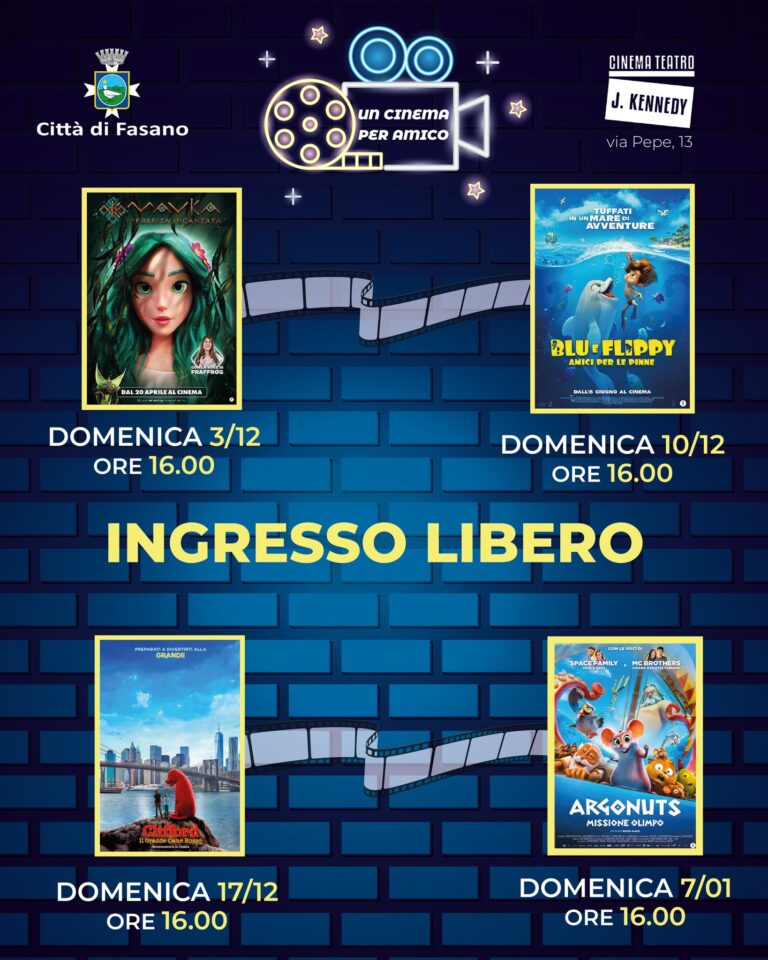 Un Cinema per amico: successo per la rassegna per bambini VIDEO Un Cinema per amico: successo per la rassegna per bambini VIDEO - Osservatorio Fasano