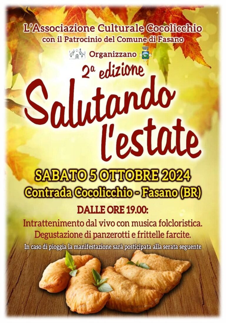 Domani a Cocolicchio l'evento "Salutando l'estate" - Osservatorio Fasano