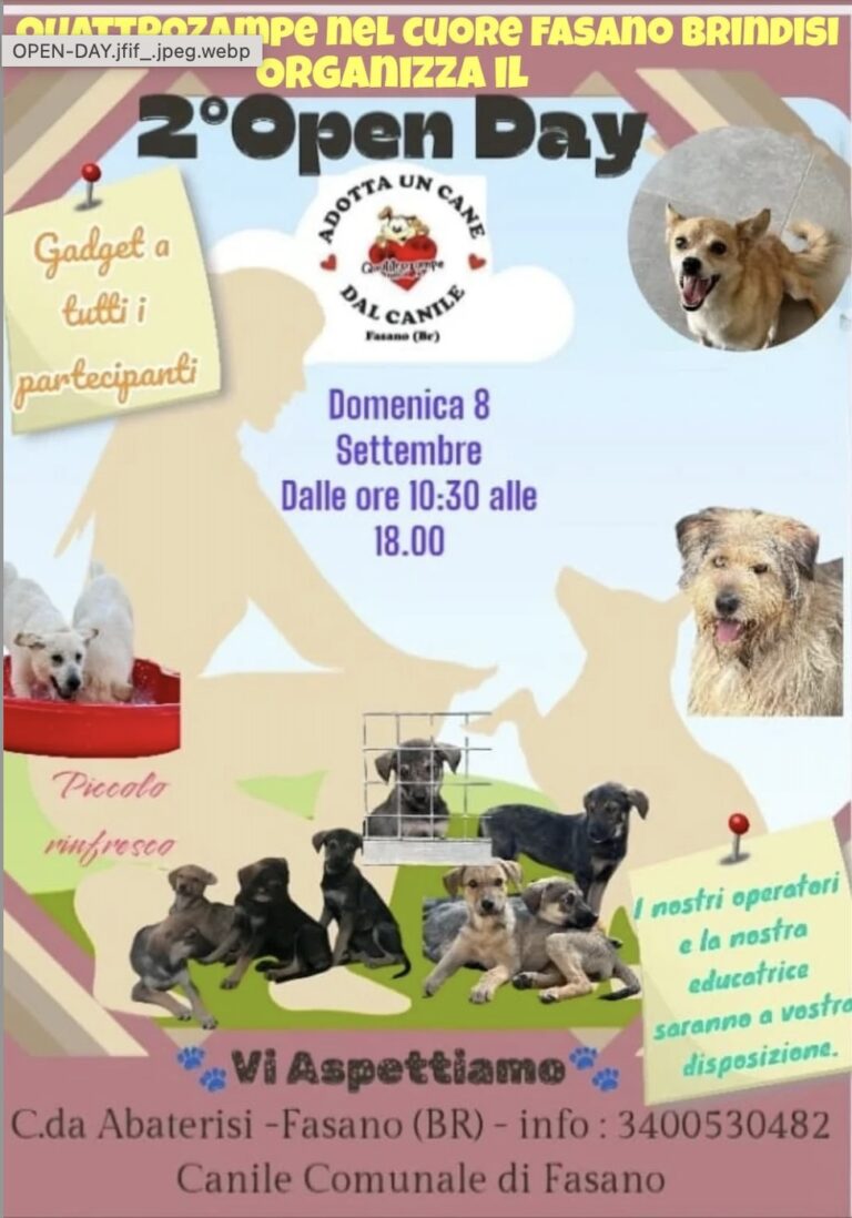2° Open Day di Quattrozampe nel cuore - Osservatorio Fasano