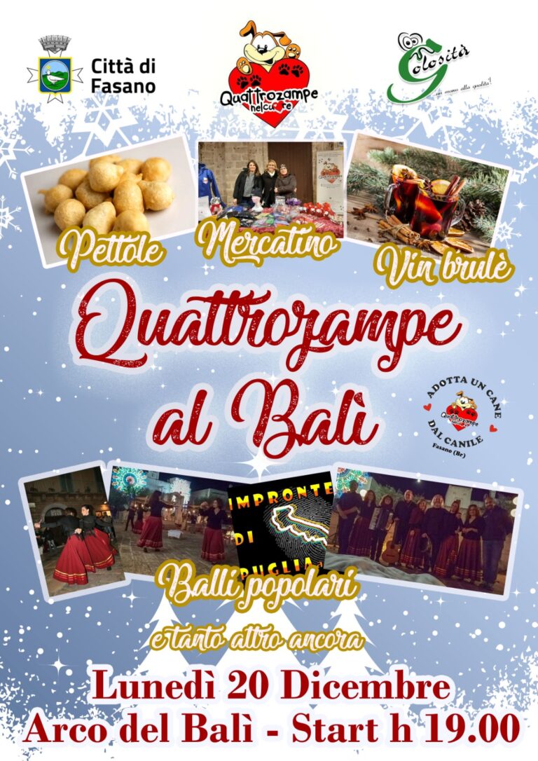 Stasera ‘Quattrozampe al Bali’ Stasera 'Quattrozampe al Bali' - Osservatorio Fasano