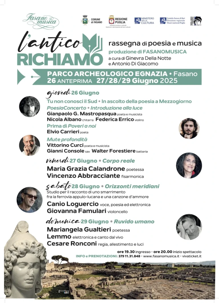 "L'Antico Richiamo": un ponte tra poesia, musica e archeologia a Egnazia - Osservatorio Fasano