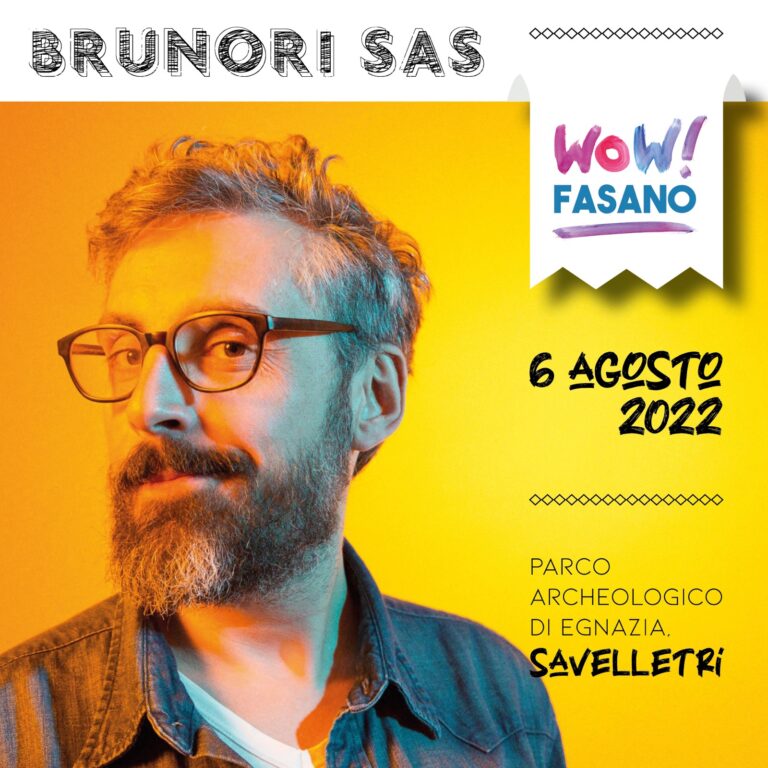 «Wow! Fasano», Brunori Sas in concerto il 6 agosto «Wow! Fasano», Brunori Sas in concerto il 6 agosto - Osservatorio Fasano