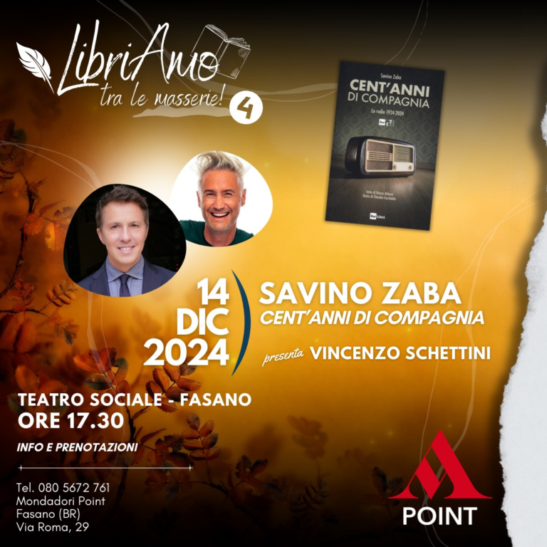 “LibriAmo… tra le masserie!”, Savino Zaba racconta i cent’anni della radio con il prof Vincenzo Schettini - Osservatorio Fasano