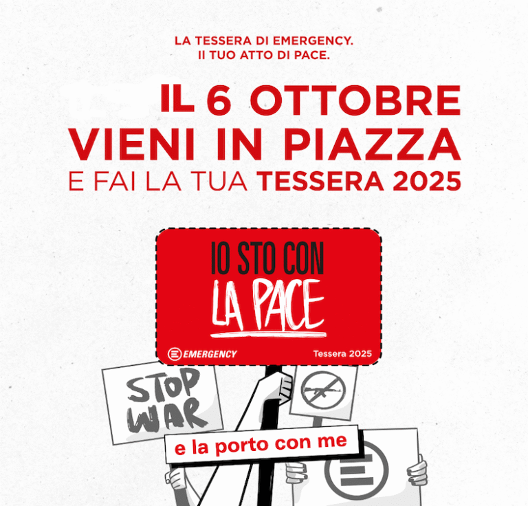 Puoi scegliere di dire no alla guerra con la tessera di Emergency. Il tuo atto di pace - Osservatorio Fasano