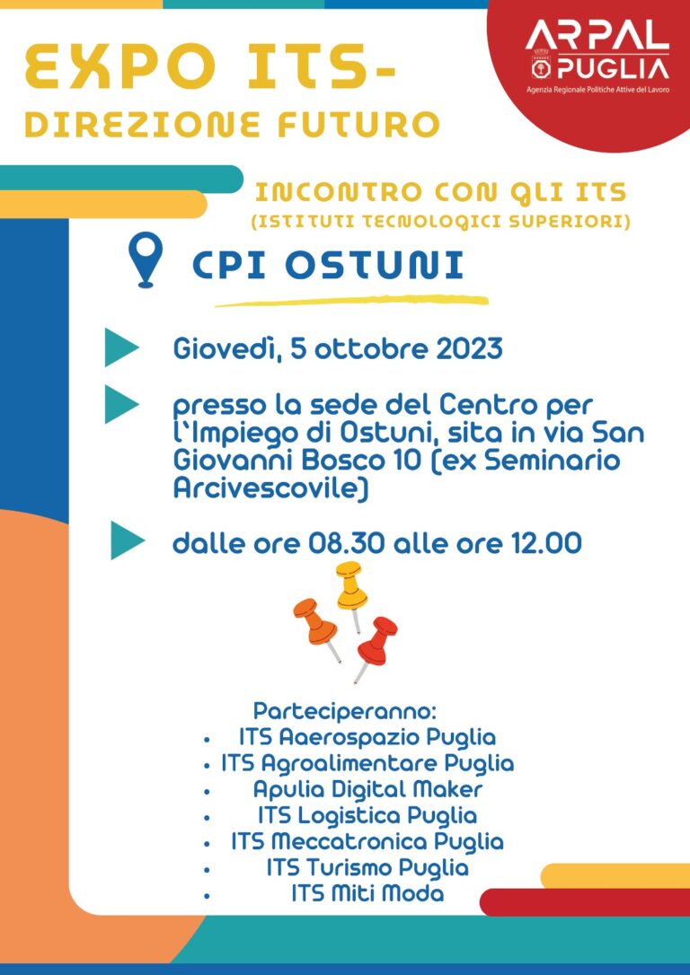 Expo ITS – Direzione Futuro: al via il ciclo di incontri con gli ITS Pugliesi Expo ITS - Direzione Futuro: al via il ciclo di incontri con gli ITS Pugliesi - Osservatorio Fasano