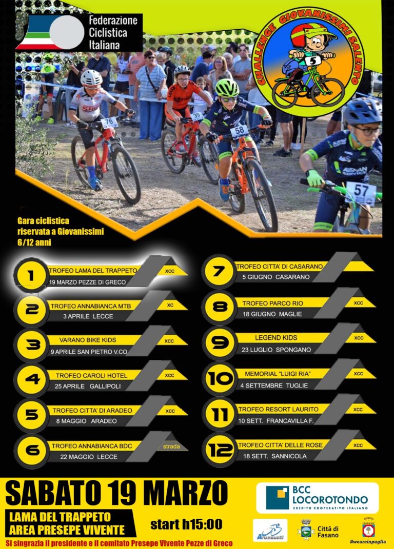 Parte da Pezze di Greco il «Challenge Giovanissimi Salento» Parte da Pezze di Greco il «Challenge Giovanissimi Salento» - Osservatorio Fasano