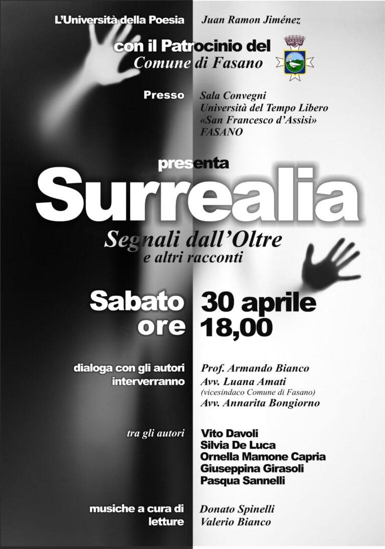 UTL: Sarà presentato a Fasano Surrealia - Osservatorio Fasano