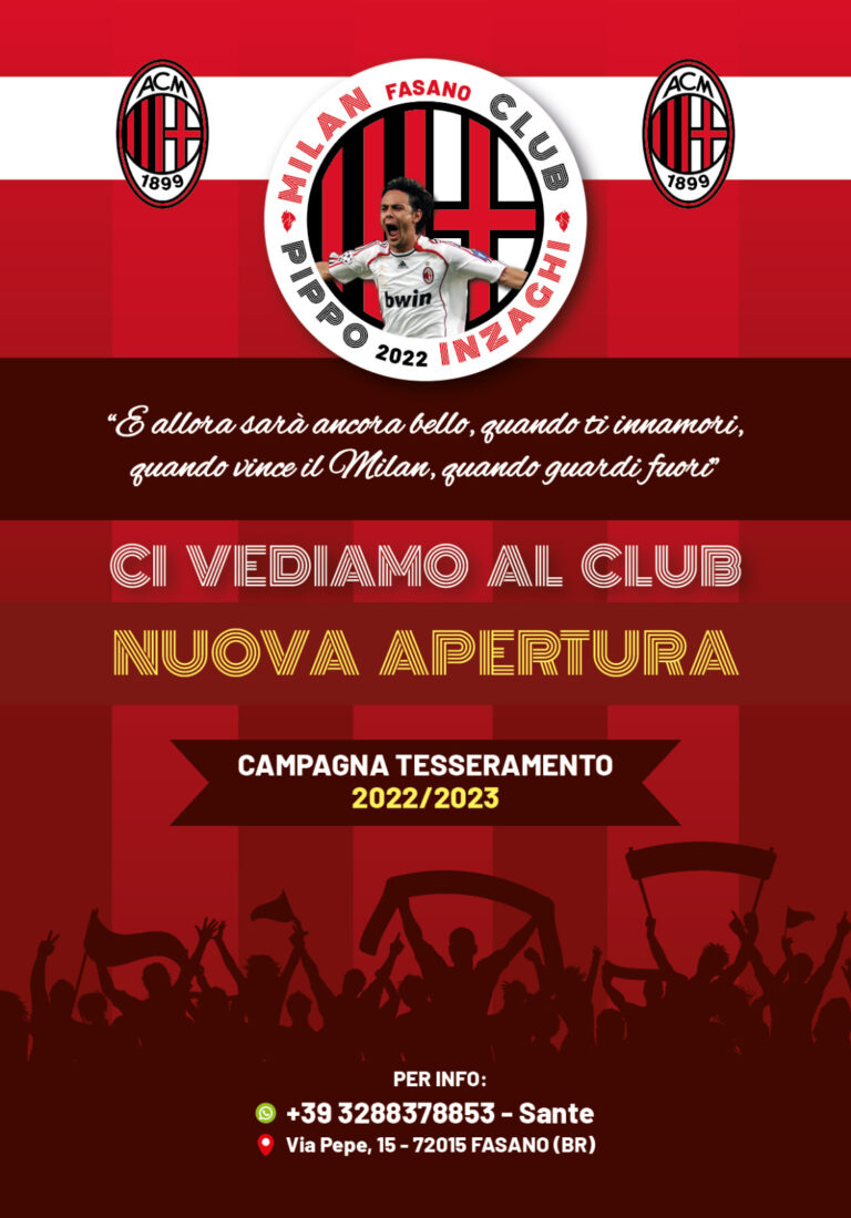 Nasce a Fasano il Milan Club Filippo "Pippo" Inzaghi - Osservatorio Fasano