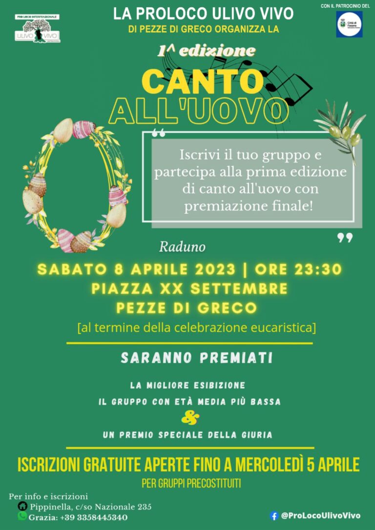 Pezze di Greco: torna il «Canto all'Uovo» - Osservatorio Fasano