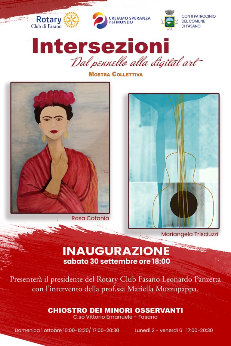 Il Rotary Club di Fasano e le “Intersezioni dal pennello al digital art” Il Rotary Club di Fasano e le "Intersezioni dal pennello al digital art" - Osservatorio Fasano