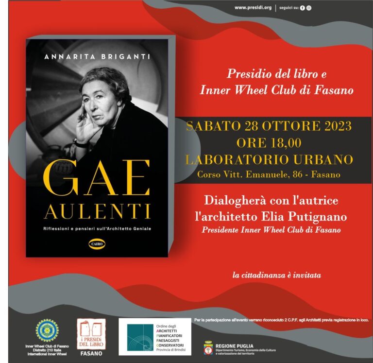 Si presenta il libro “Gae Aulenti” - Osservatorio Fasano