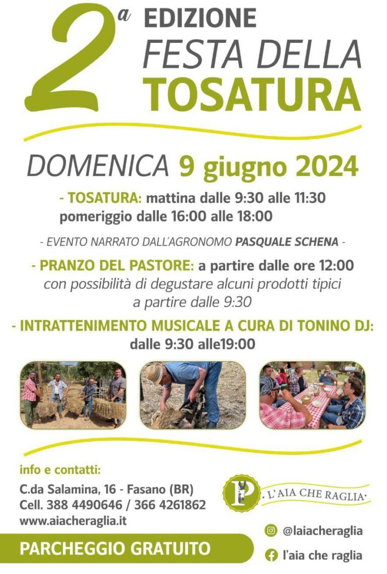2ª Edizione della Festa della Tosatura 2ª Edizione della Festa della Tosatura - Osservatorio Fasano