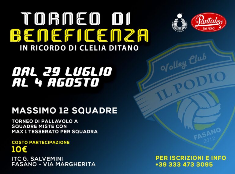 La Pantaleo Podio Volley Fasano organizza il primo torneo di beneficenza in ricordo di Clelia Ditano - Osservatorio Fasano