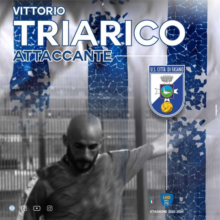 Nuovo acquisto dell’U.S. Città di Fasano: arriva Vittorio Triarico - Osservatorio Fasano