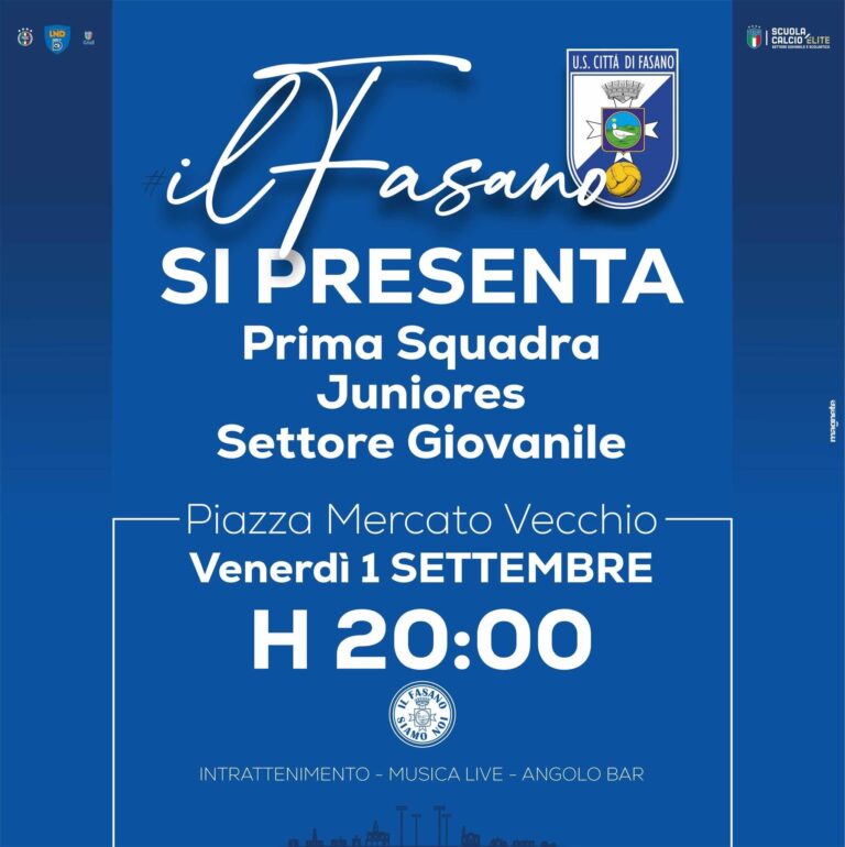 US Fasano: domani 1° settembre si presenta la nuova squadra US Fasano: domani 1° settembre si presenta la nuova squadra - Osservatorio Fasano