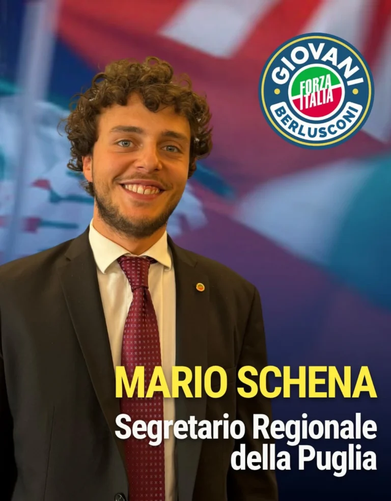 Mario Schena riconfermato segretario regionale di Forza Italia Giovani alla vigilia di "Puglia Azzurra" - Osservatorio Fasano