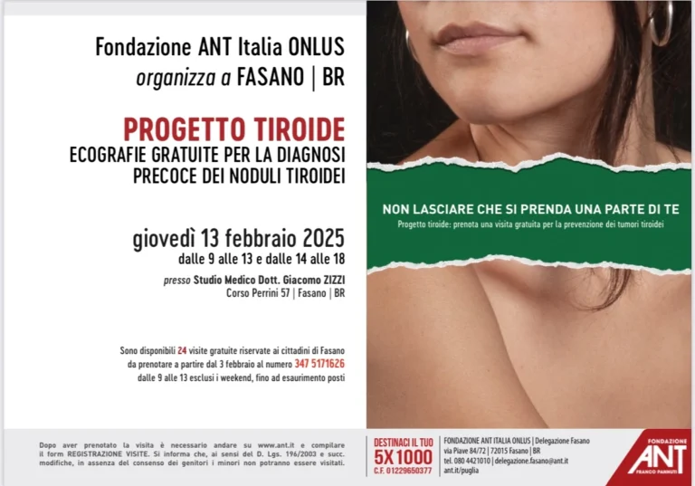 Fondazione ANT Italia – Fasano: la prevenzione al centro con due importanti iniziative a Fasano Fondazione ANT Italia - Fasano: la prevenzione al centro con due importanti iniziative a Fasano - Osservatorio Fasano