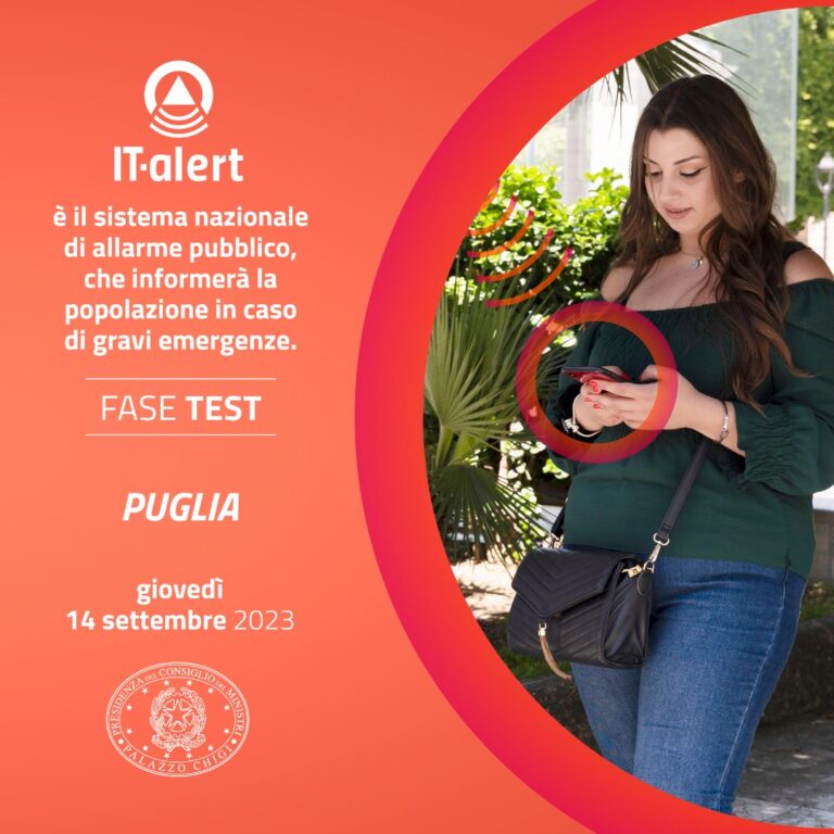 It-Alert, al via test del nuovo sistema di allarme pubblico in Puglia - Osservatorio Fasano