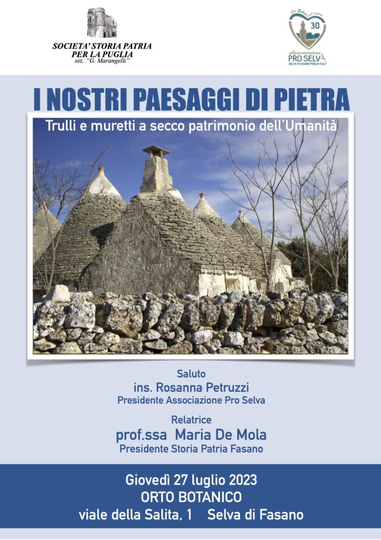 Incontro ‘I nostri paesaggi di pietra’ Incontro 'I nostri paesaggi di pietra' - Osservatorio Fasano