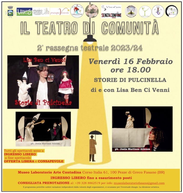 «Storie di Pulcinella» al MuLab di Pezze di Greco «Storie di Pulcinella» al MuLab di Pezze di Greco - Osservatorio Fasano