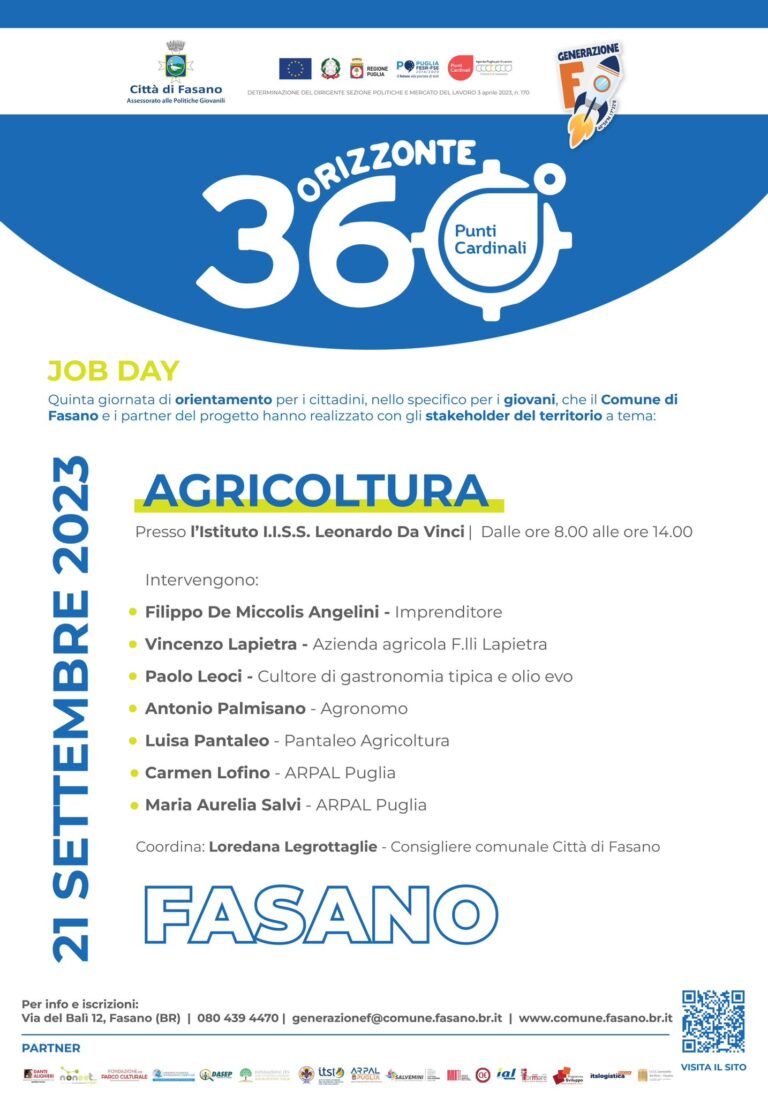 Politiche giovanili, l’Agricoltura al centro del quinto job day di «Orizzonte 360°» Politiche giovanili, l’Agricoltura al centro del quinto job day di «Orizzonte 360°» - Osservatorio Fasano