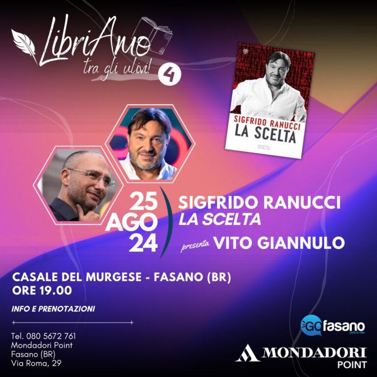 ”Libriamo… tra gli ulivi!”, prosegue la quarta edizione con Sigfrido Ranucci ”Libriamo… tra gli ulivi!”, prosegue la quarta edizione con Sigfrido Ranucci - Osservatorio Fasano