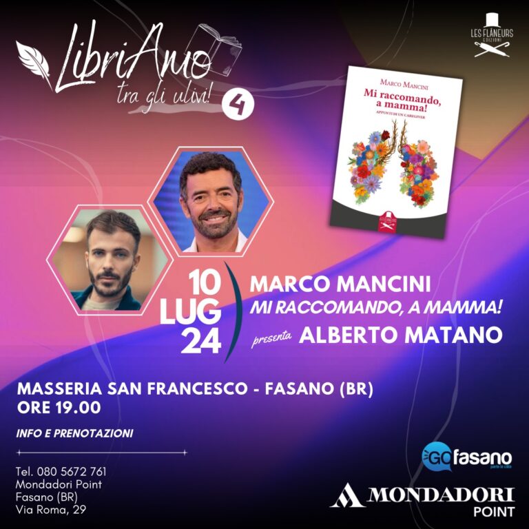 “LibriAmo… tra gli ulivi!”, via alla quarta edizione con Marco Mancini e Alberto Matano - Osservatorio Fasano