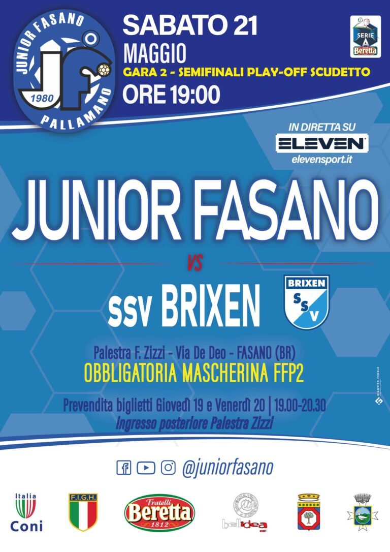 Via alla prevendita dei biglietti per Junior Fasano-Bressanone Via alla prevendita dei biglietti per Junior Fasano-Bressanone - Osservatorio Fasano