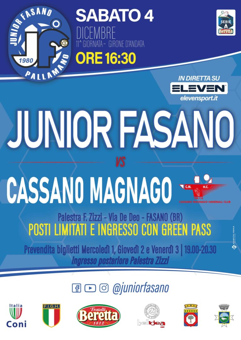 Da oggi in vendita i 180 biglietti per la la partita Junior Fasano-Cassano di sabato Da oggi in vendita i 180 biglietti per la la partita Junior Fasano-Cassano di sabato - Osservatorio Fasano