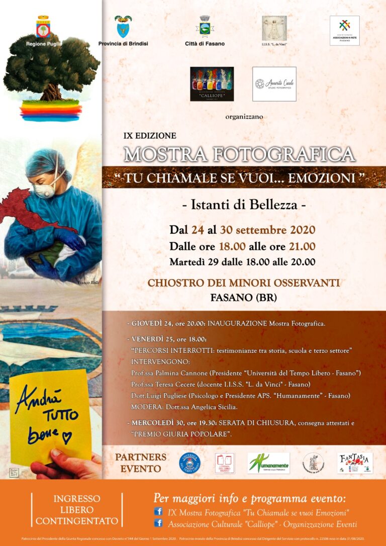 ‘Tu Chiamale se vuoi… Emozioni – Istanti di Bellezza’ 'Tu Chiamale se vuoi... Emozioni - Istanti di Bellezza' - Osservatorio Fasano