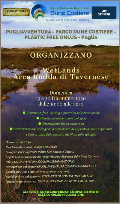 Il Parco Dune Costiere organizza gli incontri ‘Wetlands’ Il Parco Dune Costiere organizza gli incontri 'Wetlands' - Osservatorio Fasano
