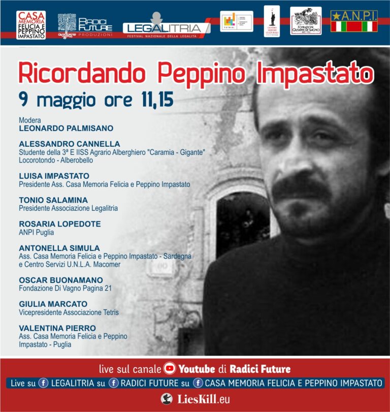 Doppio appuntamento online con LegalItria. In programma un incontro sulla giustizia riparativa e il ricordo di Peppino Impastato - Osservatorio Fasano