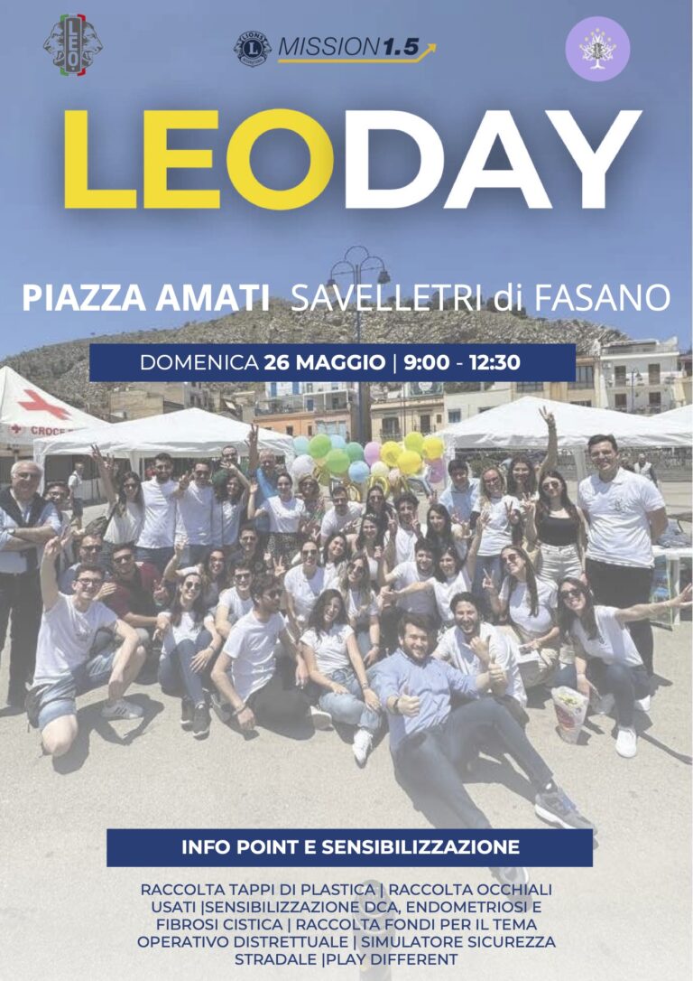 Il Leo Day: il 26 maggio il Leo Club Fasano racconta l’associazione - Osservatorio Fasano