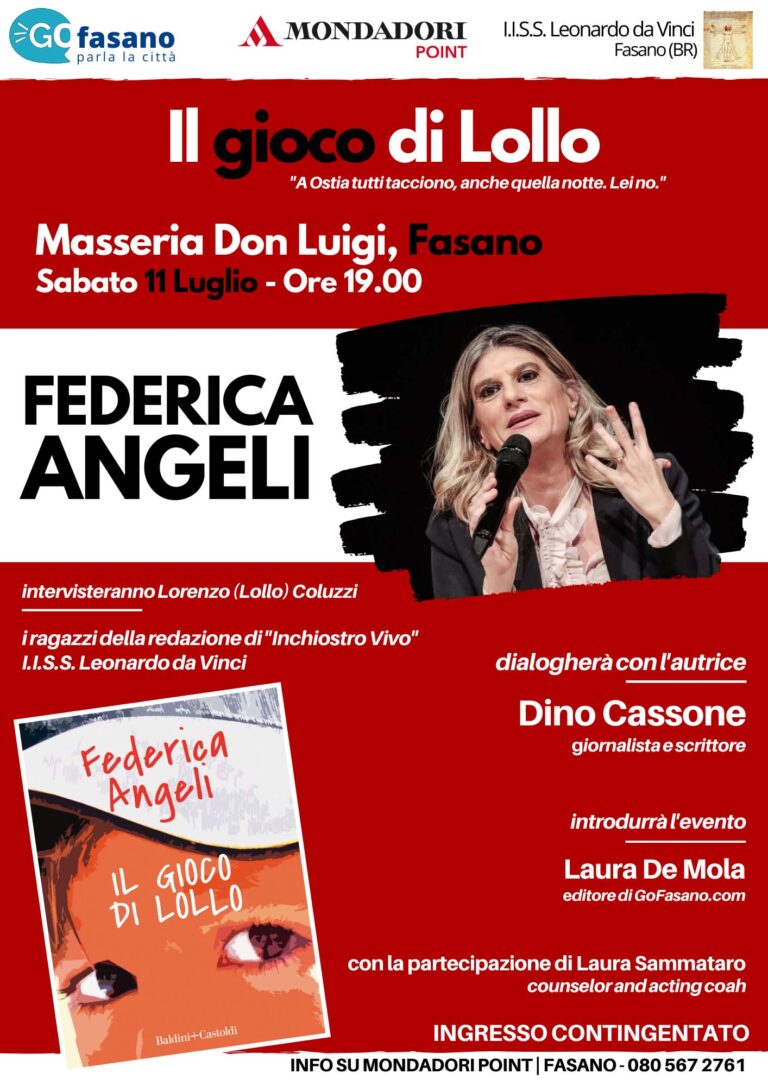 Federica Angeli a Masseria Don Luigi per presentare 'Il gioco di Lollo' - Osservatorio Fasano