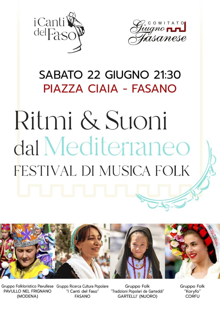 Fasano ospita il Festival Internazionale di Musica Folk: “Ritmi e Suoni dal Mediterraneo” - Osservatorio Fasano