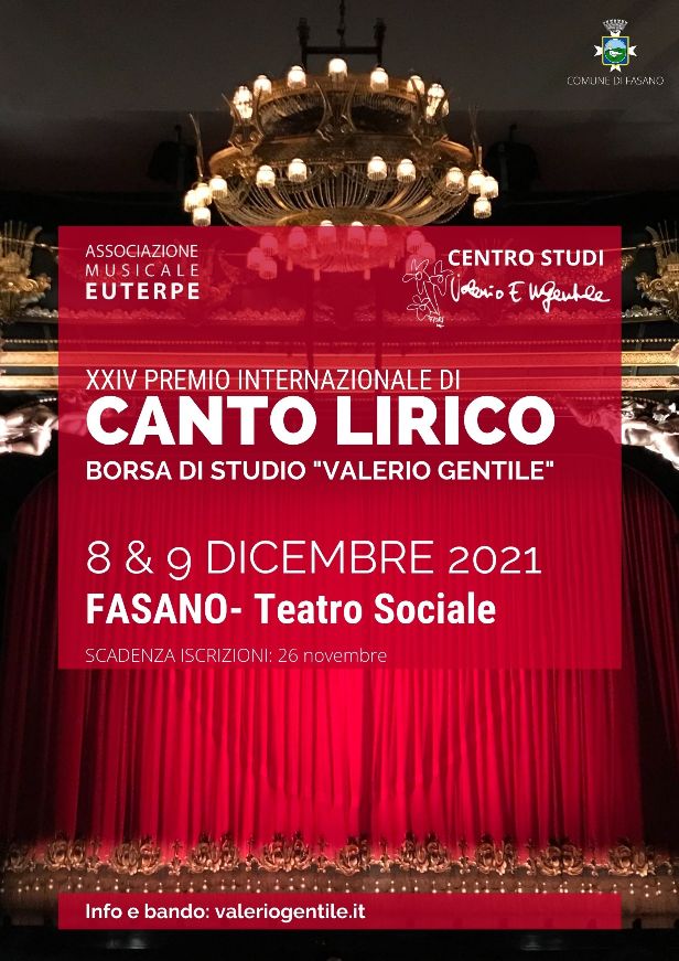 XXIV edizione del Premio Internazionale di Canto Lirico ‘Valerio Gentile’ XXIV edizione del Premio Internazionale di Canto Lirico 'Valerio Gentile' - Osservatorio Fasano