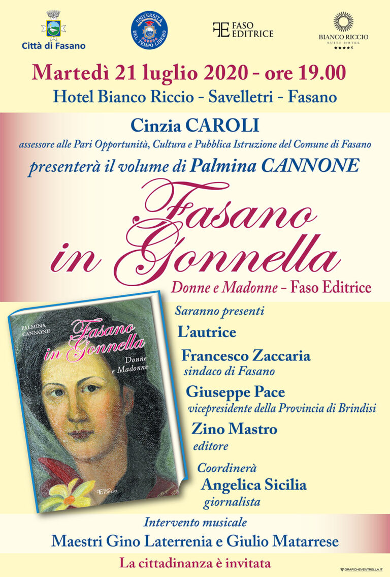 L'UTL presenta a Savelletri il volume 'Fasano in gonnella. Donne e Madonne' di Palmina Cannone - Osservatorio Fasano