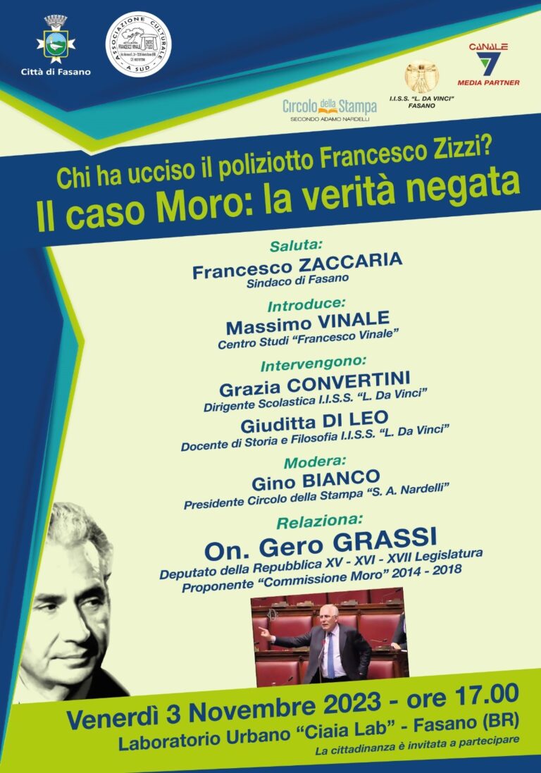 Chi ha ucciso il poliziotto Francesco Zizzi? Il caso moro: la verità negata Chi ha ucciso il poliziotto Francesco Zizzi? Il caso moro: la verità negata - Osservatorio Fasano